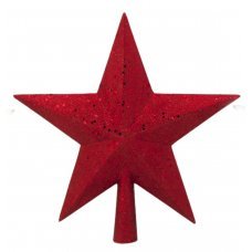 Χριστουγεννιάτικη Κορυφή Δέντρου Αστέρι Κόκκινο με Στρας (25cm)